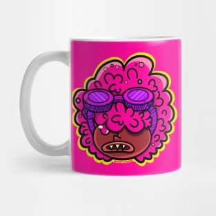 Fluffy Pink Cartoon Head Illustration Mug